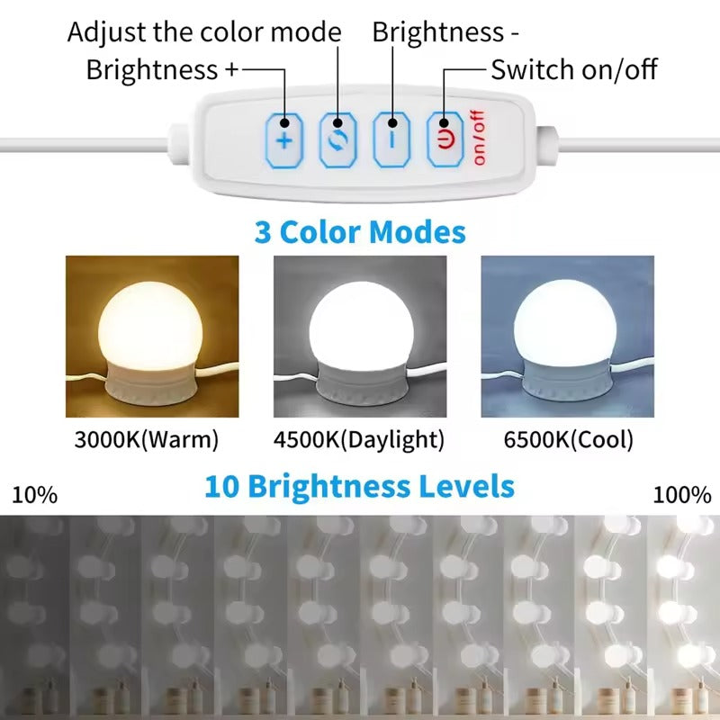 LED Vanity Mirror Lights (10 Bulbs)