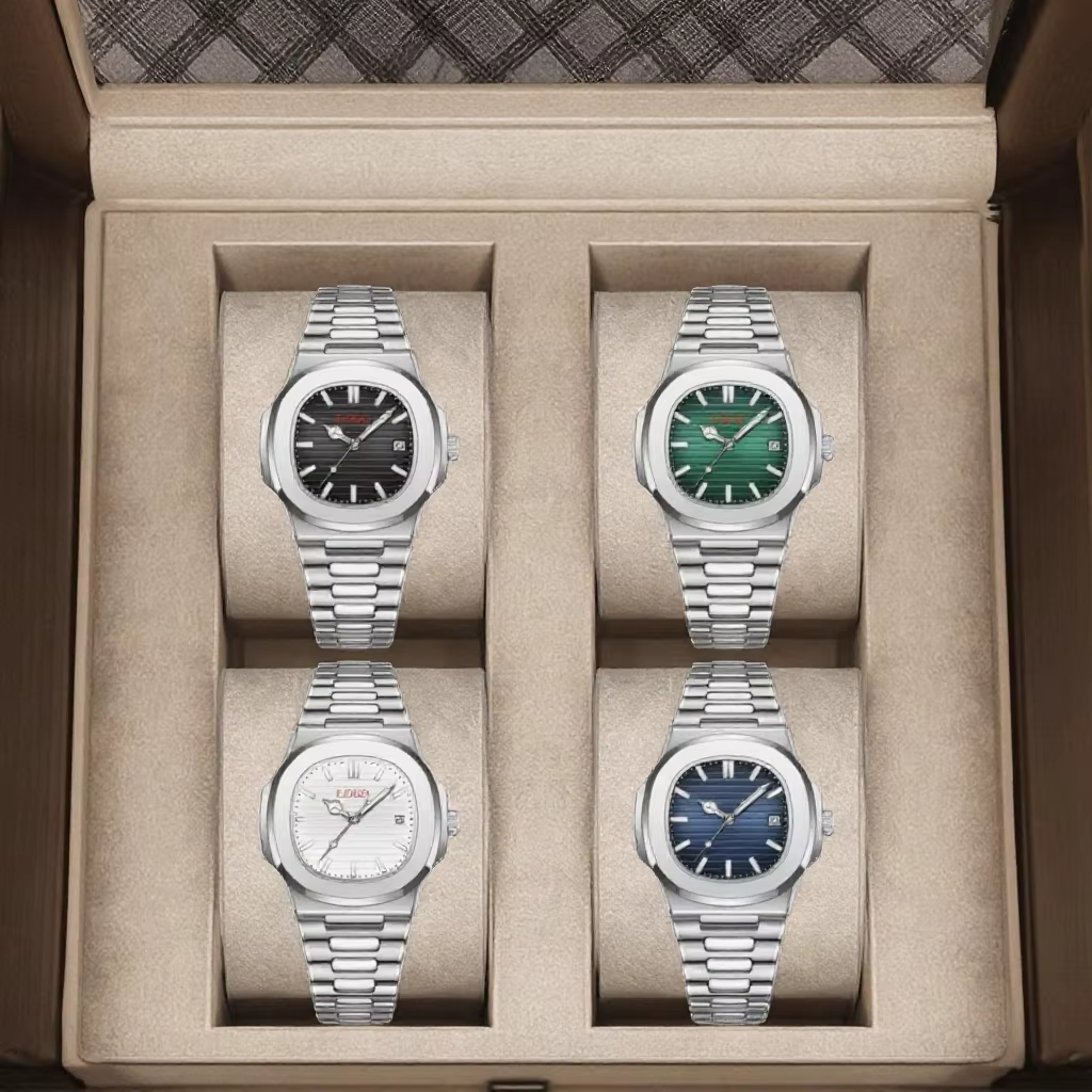 POEDAGAR Men’s Luxury Stainless Steel Watch,The Power of Time.