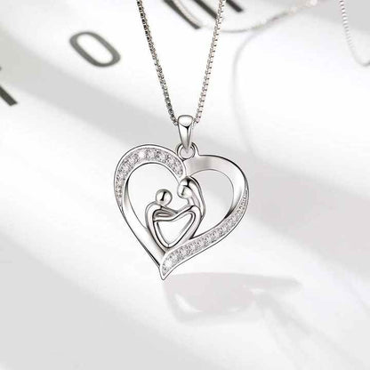 Mother's Silver Heart Necklace