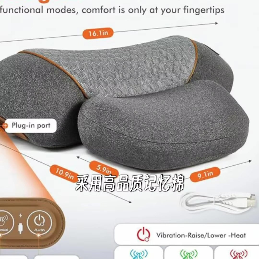 Electric Neck Massager Pillow with Heat & Traction