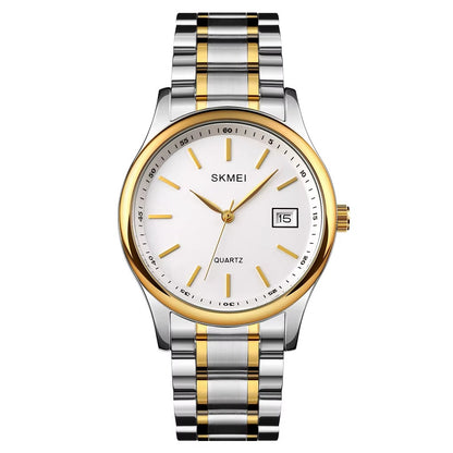 SKMEI Men’s Luxury Quartz Watch Gold & Silver Power.