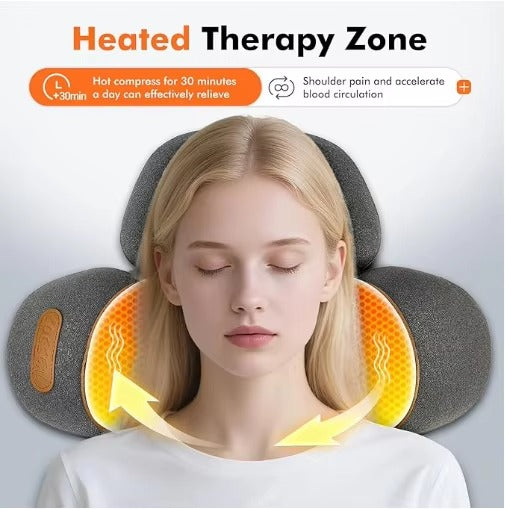 Electric Neck Massager Pillow with Heat & Traction