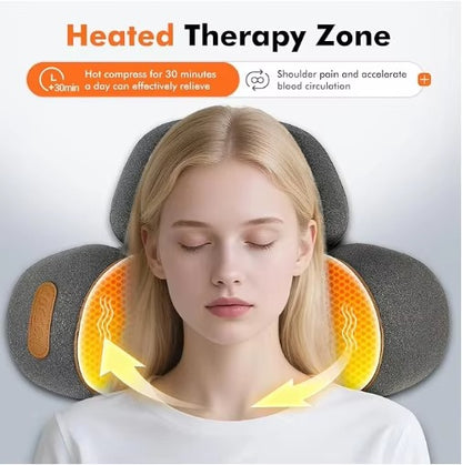 Electric Neck Massager Pillow with Heat & Traction