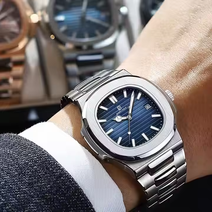 POEDAGAR Men’s Luxury Stainless Steel Watch,The Power of Time.