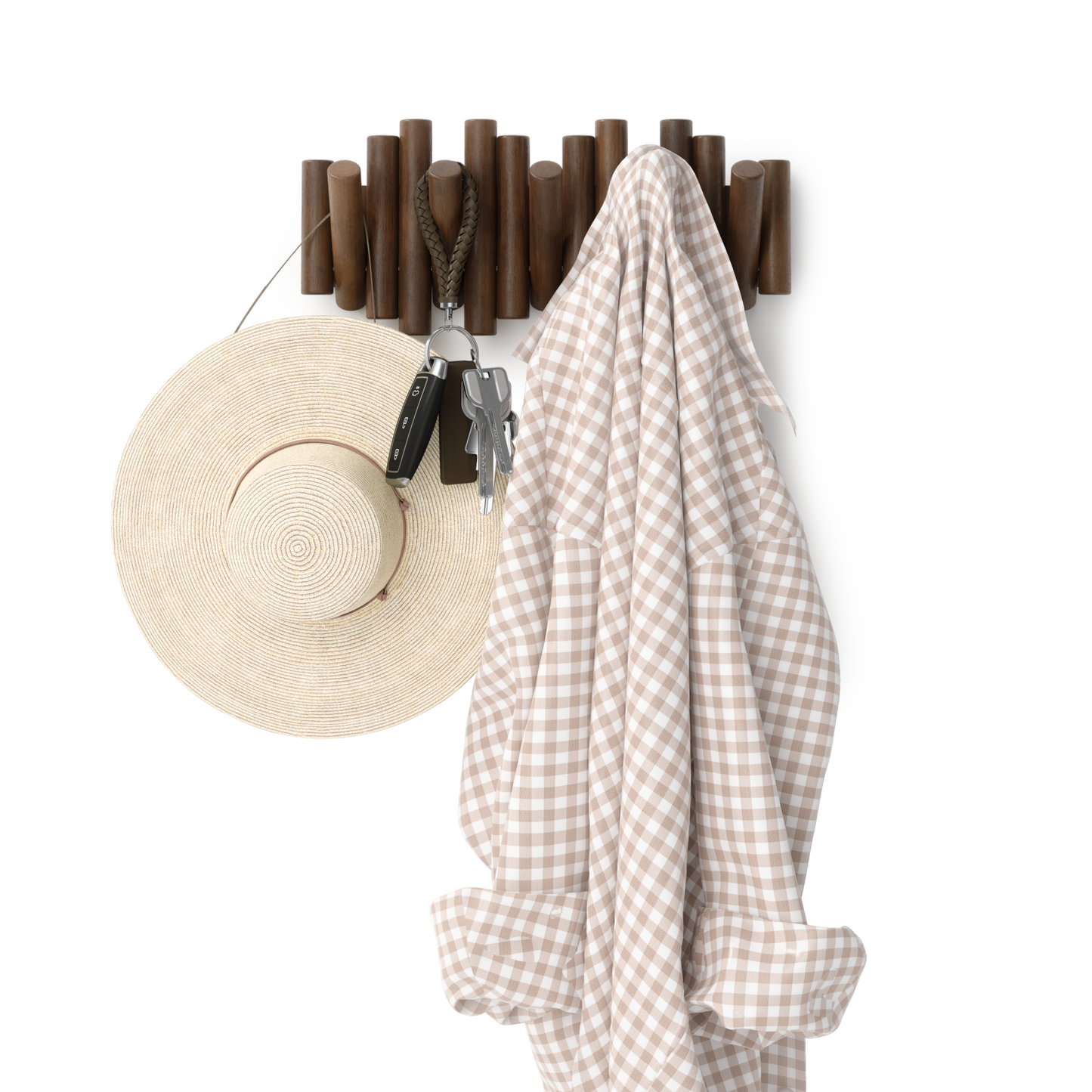 Real Pine Wood Wall Hook 5 Flip Down Hook.