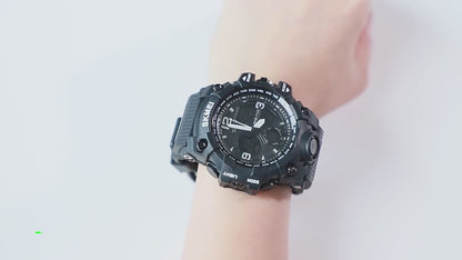 Men’s Stainless Steel Waterproof Chronograph Watch Analog + Digital Power, Bold Design