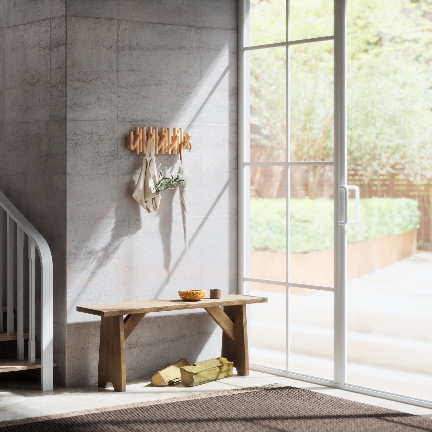 Real Pine Wood Wall Hook 5 Flip Down Hook.