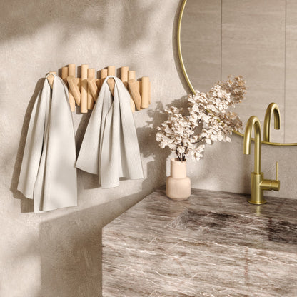 Real Pine Wood Wall Hook 5 Flip Down Hook.